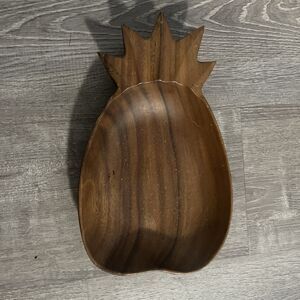 Vintage Monkey Pod Wood Pineapple Bowl 9in Serving Dish